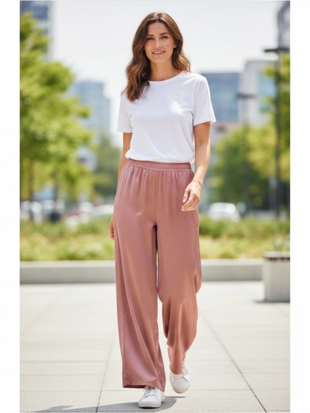 Haven Well Within Wide‑Leg Lounge Pants NWT Rose Pink Elastic Waist Small